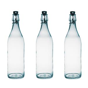Bormioli Rocco 8x Ronde beugelflessen/weckflessen transparant 1 liter -
