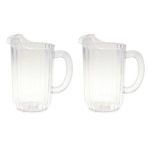 Carlisle 4x Kunststof water karaffen/schenkkannen met ribbel van 1 -
