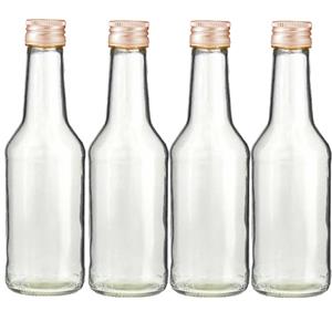 Merkloos Set van 30x stuks 1x kleine glazen flesjes met schroefdop van 200 ml - Bruiloft bedankjes -