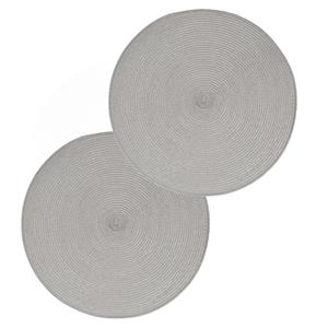 Secret de Gourmet Set van 10x stuks placemats gevlochten kunststof lichtgrijs cm -