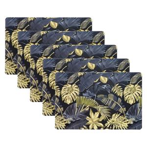 Unique Living Placemat/onderlegger - 10x - blad motief - x 28 cm - tafeldecoratie -