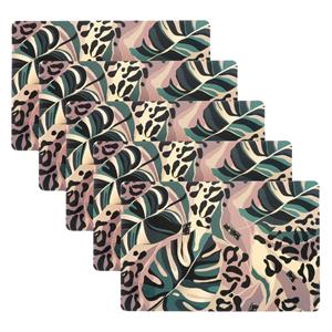 Unique Living Placemat/onderlegger - 10x - Monstera bladeren - x 28 cm - tafeldecoratie -