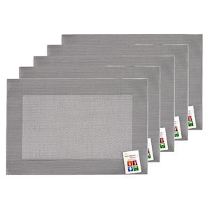 Merkloos Placemats Hampton - 10x - zilver/grijs - PVC - 30 x 45 cm -
