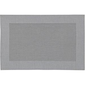 Merkloos 10x Placemat zilvergrijs geweven/gevlochten 45 x 30 cm -