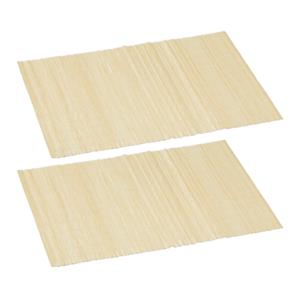Cepewa 10x stuks rechthoekige bamboe placemats beige 30 x 45 cm -