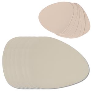 Zeller 6x Lederlook placemats creme/beige x cm + 6x glazen onderzetters -