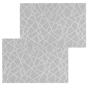 Secret de Gourmet Set van 12x stuks placemats grafische print grijs texaline 45 x 30 cm -