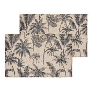 Secret de Gourmet Set van 12x stuks placemats palmbomen jute 45 x 30 cm -