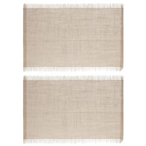 Secret de Gourmet Set van 12x stuks placemats uni lichtbruin jute 45 x 30 cm -