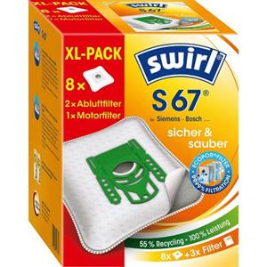 Swirl Staubsaugerbeutel "Swirl S 67 EcoPor XL Vorteilspack", (Packung, 11 St.)