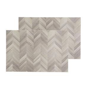 Secret de Gourmet Set van 10x stuks placemats hout print hongaarse punt PVC 45 x 30 cm -