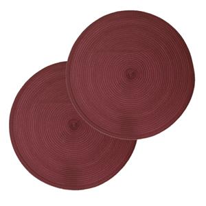 Secret de Gourmet Set van 10x stuks placemats gevlochten kunststof bordeaux rood cm -