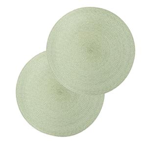 Secret de Gourmet Set van 10x stuks placemats gevlochten kunststof salie groen cm -