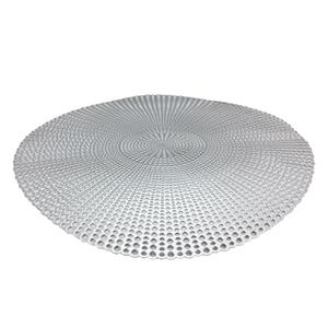 Merkloos 1x stuks ronde placemats zilver cm van kunststof -