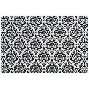 Zeller Set van 12x stuks rechthoekige placemats met zwarte barok print 43,5 x 28,5 cm -