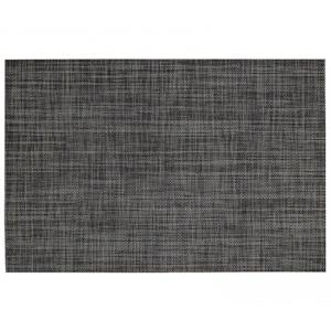 Merkloos 12x stuks placemats met geweven print antraciet 45 x 30 cm -