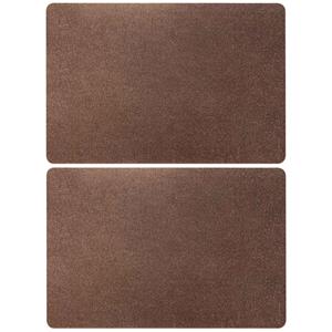 Merkloos Set van 10x stuks rechthoekige placemats koper met glitters 43,5 x 28,5 cm -