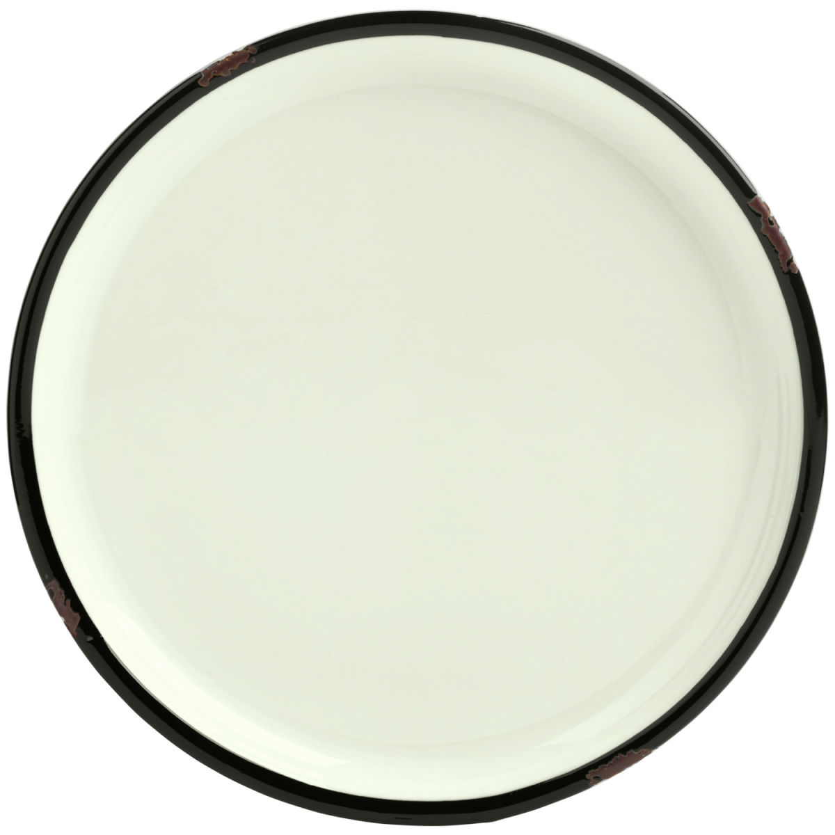 Vega Plat bord Liron; 16.5x2 cm (ØxH); crème wit/zwart; rond; 6 stuk / verpakking