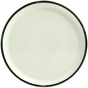Vega Plat bord Liron; 21x2.5 cm (ØxH); crème wit/zwart; rond; 6 stuk / verpakking