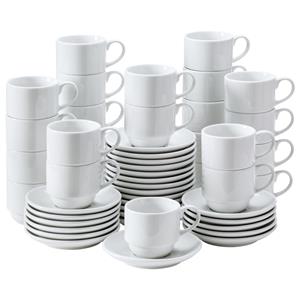 PULSIVA Kop en schotels voordeelpak; 200ml, 13.5 cm (Ø); wit; 25 set / verpakking