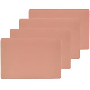 Zeller Placemats lederlook - 10x - 45 x 30 cm - zalmroze -