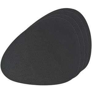 Zeller Placemats lederlook - 10x - x cm - zwart -
