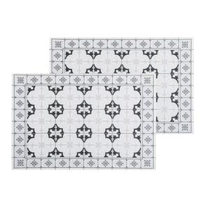 Secret de Gourmet Set van 12x stuks placemats mozaiek grijs vinyl 45 x 30 cm -