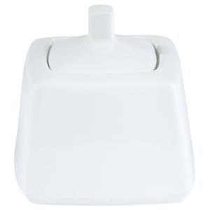PULSIVA Suikerpot Jazz met deksel; 350ml, 9.8x9.8x9.8 cm (LxBxH); wit; vierkant; 4 stuk / verpakking