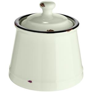 Vega Suikerpotje Liron met deksel; 200ml, 8x12 cm (ØxH); crème wit/zwart; 6 stuk / verpakking