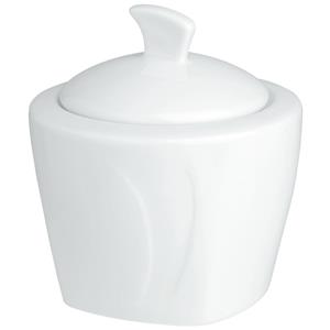 Vega Suikerpot Vilano met deksel; 250ml, 9x10.5 cm (ØxH); wit; rond; 6 stuk / verpakking