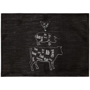 ERWIN M. Placemat Tenoris Animal; 33x45 cm (BxL); zwart; 4 stuk / verpakking