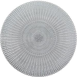 Zeller 12x Ronde placemats zilver geponste gaatjes cm -