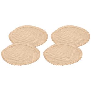 Chaks Placemats - 8x - D38 cm - gevlochten - beige - bohemian style -