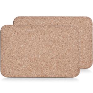 Zeller 12x Rechthoekige placemats/onderzetters van kurk met waslaag 20 x 30 cm -