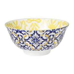 Xenos Schaaltje Nour - blauw/geel - ø15.8x7.3 cm