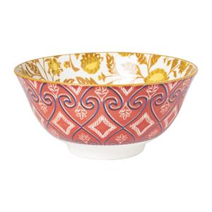 Xenos Schaaltje Jona - geel/rood - ø15.8x7.3 cm