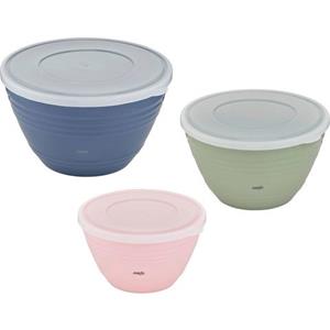 Emsa Rührschüssel "K325S3 Prep&Bake", 3 tlg., aus Kunststoff, konservierender Deckel,rutschfester Boden,Ausgießlippe 1,7,2,75,4,15 L
