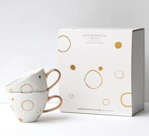 URBAN NATURE CULTURE  Good Morning Cup - Cappuccino-/theekop set/2 Special Edition Circle Gold