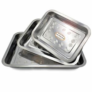 B-Home Braadsledes/ovenschalen - set van 3x stuks - rvs metaal - zilver - 3 formaten -