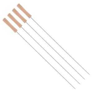 BBQ spiezen - 4x stuks - metaal - 45 cm - vleespennen voor vlees - barbecue accessoires -