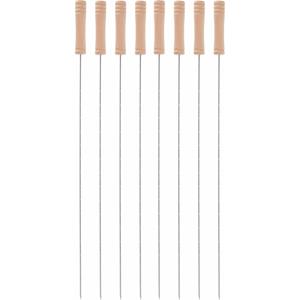 5five BBQ spiezen - 8x stuks - metaal - 45 cm - vleespennen voor vlees - barbecue accessoires -