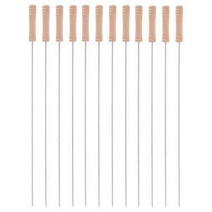 5five BBQ spiezen - 12x stuks - metaal - 45 cm - vleespennen voor vlees - barbecue accessoires -