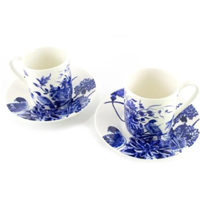 Lanzfeld Espresso set Delftware Birds Rijksmuseum