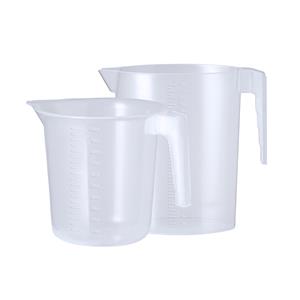 Merkloos Keuken maatbekers set - kunststof - transparant - 2 maten - schenktuit - 1000/2200 liter -