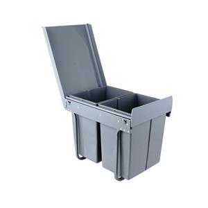 4cookz Duo Inbouw Prullenbak Afvalscheiding 2x 20 Liter - 34 Cm