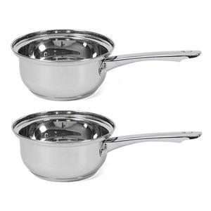 Gerimport Set van 2x stuks steelpannen/sauspannen Manhattan 14 cm -