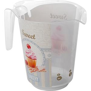 Hega Hogar Keuken Bakery maatbeker/mengbeker - kunststof - blauw - 1000 ml - schenktuit -