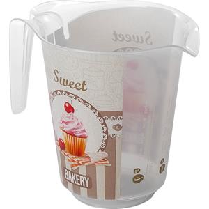 Hega Hogar Keuken Bakery maatbeker/mengbeker - kunststof - taupe - 1000 ml - schenktuit -