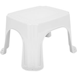 Hega Hogar Keukenkrukje/opstapje - wit - kunststof - L32 x B27 x H21 - anti-slip -