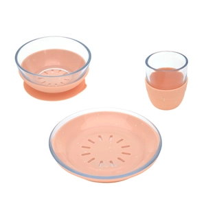 Lässig Kindergeschirr-Set mit Silikonuntersatz 3er Set
